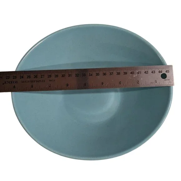 Metlox Vernon Ware Oval Serving Bowl 9 inches Aqua Blue Heavenly Days Collection - Picture 4 of 10